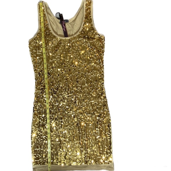 Gold Sequin Short Party Bodycon Dress•Size M - Picture 7 of 11